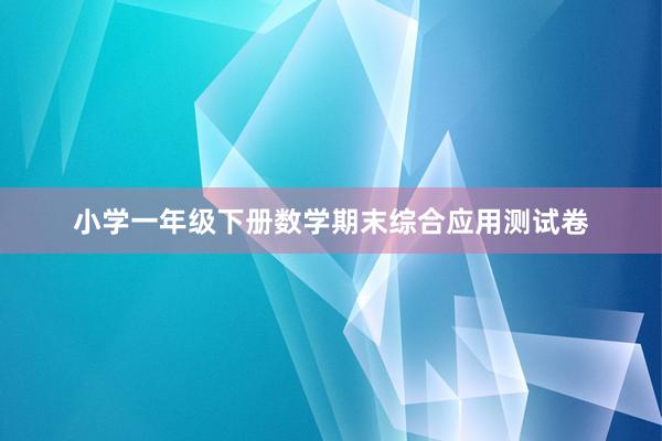 小学一年级下册数学期末综合应用测试卷